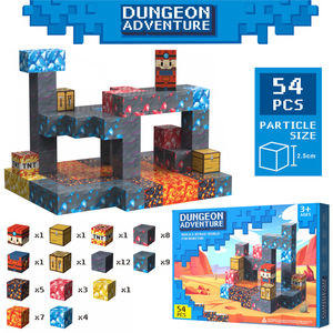 Món quà giáng sinh xuyên biên giới khối xây dựng từ tính của tôi bốn Thế Giới MC trò chơi ngoại vi trẻ em Đồ chơi 40 mảnh ABS nhựa - Product Image 6