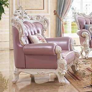 Canapé <span class=keywords><strong>divan</strong></span> européen de luxe en cuir et bois sculptés à la main, canapé artistique en bois sculpté pour la décoration intérieure moderne - Product Image 4