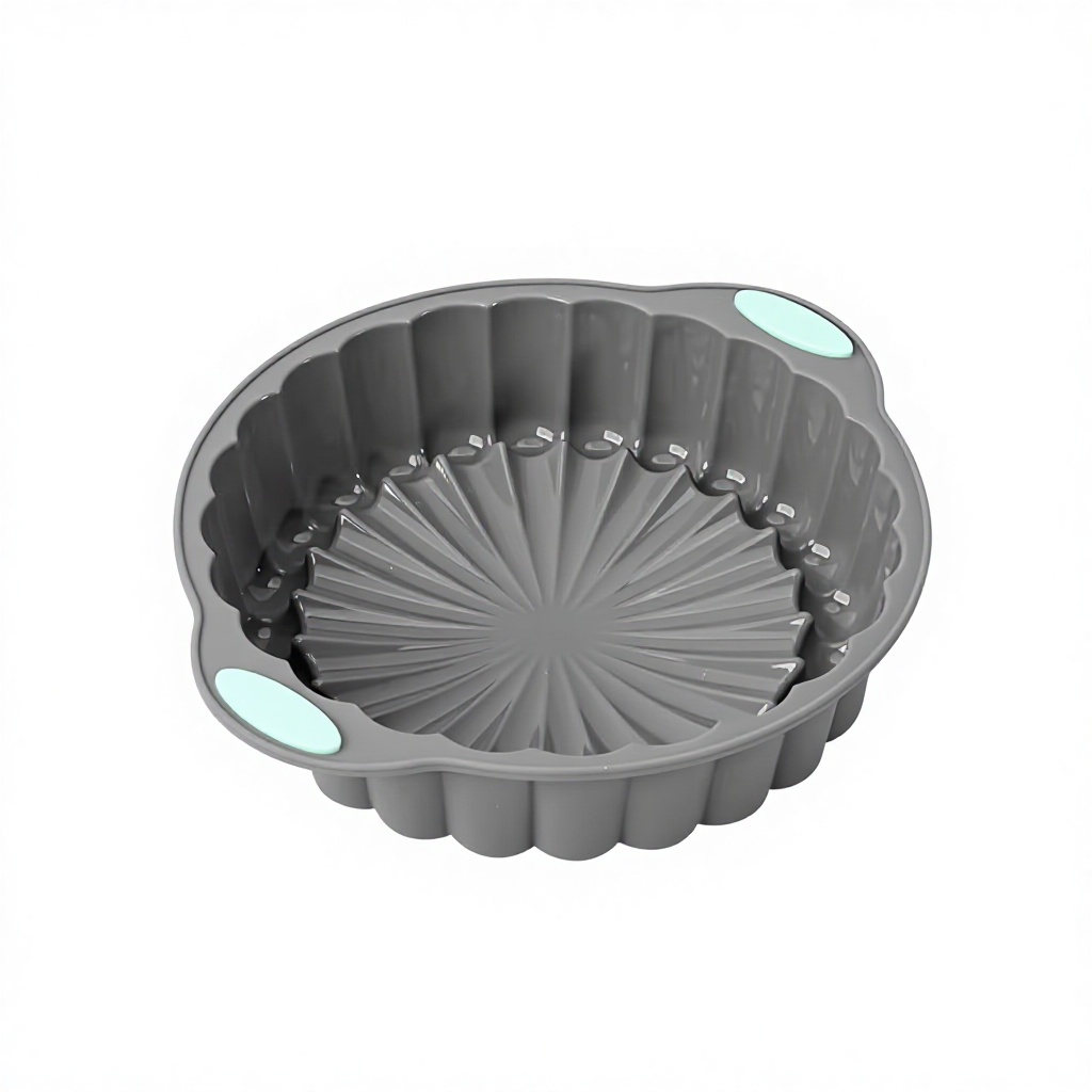 Gris y verde - Flor redonda de 2 colores