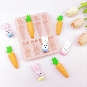 Phục sinh theo chủ đề dễ thương Bunny cà rốt 8-khoang Silicone khuôn DIY Baking & Pastry công cụ cho <span class=keywords><strong>Cookie</strong></span> sô cô la Mousse kẹo nướng - Product Image 6