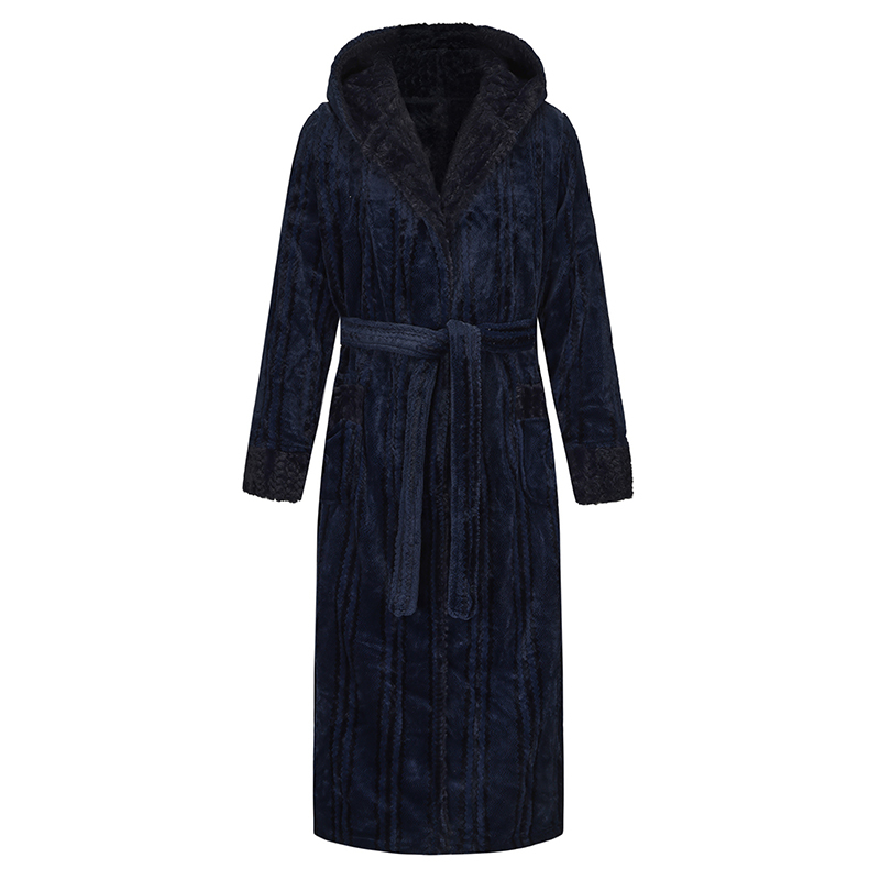 Navy blue, hooded, thickened, unisex