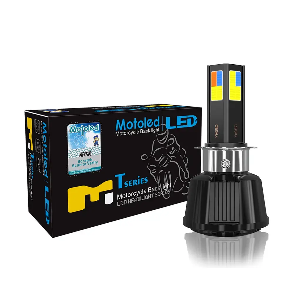 MOTOLED AC/DC8-80V 8V 12V 24V P15D H4 Ba20D HS1 H6 H6M Blanc Rouge Bleu Jaune LED Ampoule de phare de moto avec flash Hi/Lo Beam