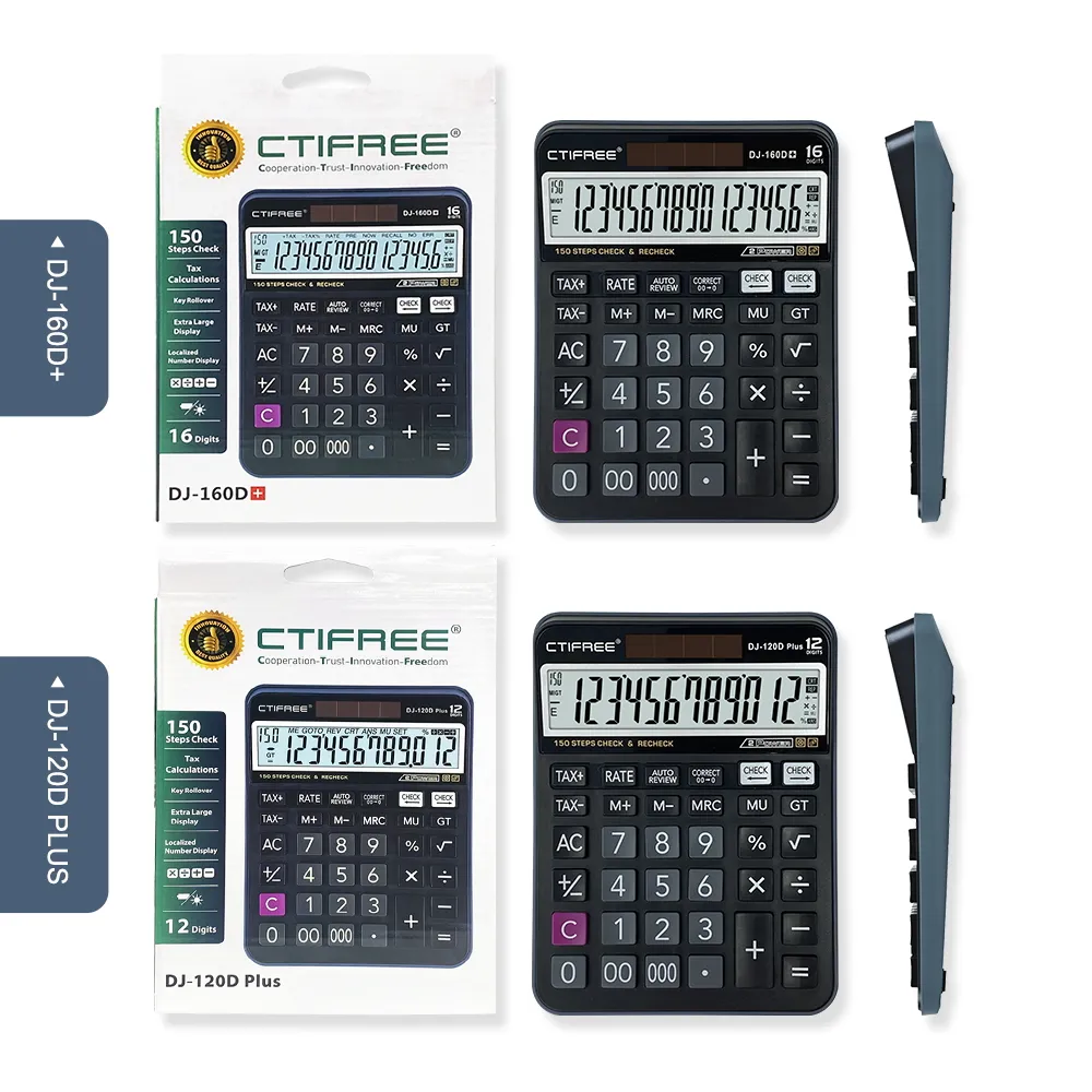 Calculadora ESD de papelería de oficina de doble potencia Original de suministro de fábrica de 12 16 dígitos, calculadora de energía Solar Real, calculadora de escritorio