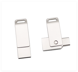 批发定制徽标USB 2.0 TYPE-C闪存驱动器USB C闪存驱动器金属银新产品可旋转定制徽标记忆棒 - Product Image 6