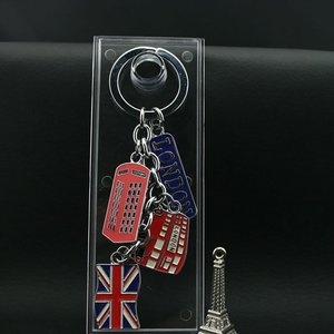 英国国旗地标纪念品红色英国纪念品礼品钥匙扣金属英国伦敦巴士钥匙圈汽车钥匙圈包魅力