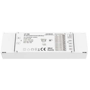 Controlador LED regulable PWM de 1 canal, fuente de alimentación de corriente constante para tira de LED, entrada de 100 ~ 240VAC, 12W, 0-10V, 1 V, 1 V, 10V