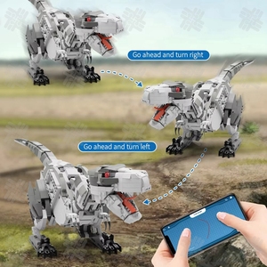 KW Kinderspiel zeug STEM Dinosauriers pielzeug Intelligente Programmierung Spielzeug Roboter Dinosaurier Baustein Set Pädagogische Dual Remote 960PCS - Product Image 4