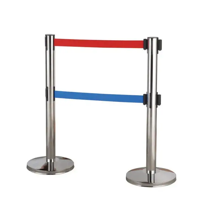 Nuovo anno all'ingrosso natale doppio nastro coda sistema di barriera/linea di coda portatile Stand/acciaio inox coda palo