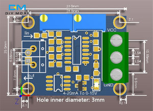 DC 7V-35V 0-2.5V <strong>3.3V</strong> 5V 10V 15V Current to Voltage 4-20mA to 0-5V Isolation Transmitter Signal Converter Module - Product Image 5