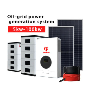 Completo uso domestico Off-Grid sistema di energia solare Kit 5-10kw MPPT PWM batteria agli ioni di litio 25kw importato sistema solare domestico - Product Image 3