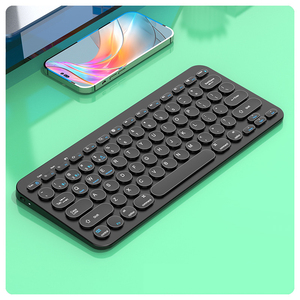 Combo de teclado y ratón de máquina de escribir inalámbrica Retro 78 teclas de tamaño completo juego de oficina teclado silencioso teclas redondas para ordenador portátil - Product Image 1