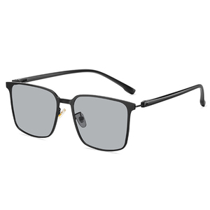 Роскошные Нержавеющие Фотохромные Мужчины Солнцезащитные Очки Высокое Качество Металл Квадрат Поляризованный Изменение Цвета Сол - Product Image 2