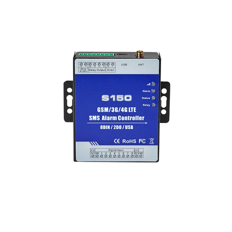 Industriële Klasse Ingebouwde Batterij Gsm/4Glte Sms Alarmcontroller 8din/2d0/Usb
