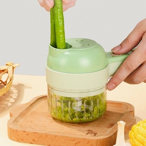 4 in 1 çok fonksiyonlu elektrikli sarımsak kesici sebze kesicisi mutfak kıyma makinesi Mini Chopper motosiklet meyve sebze araçları - Product Image 4