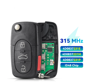 10X için Audi A3 A4 A6 A8 B5 TT RS4 Quattro eski modeller 315Mhz Chip çip HU66 Blade 4 düğmeler uzaktan araba anahtarı - Product Image 1
