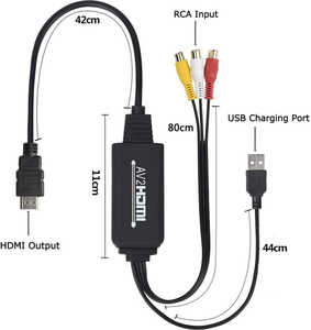 Convertidor RCA a HDMI, Cable AV 3RCA CVBS, Audio compuesto de vídeo a 1080P, adaptador HDMI compatible con PAL NTSC para La PC