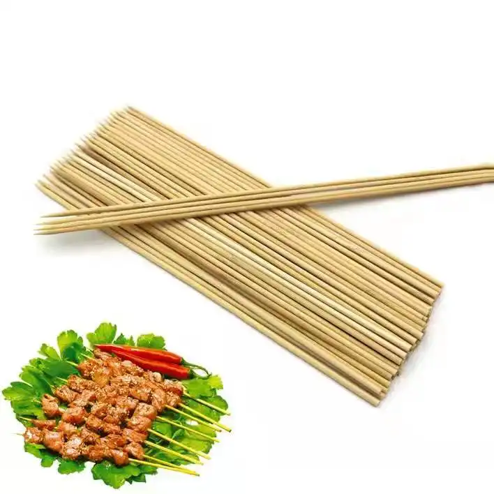 Tusuk Sate Bambu BBQ Buah Ujung/Bulat Mudah Terurai Kayu