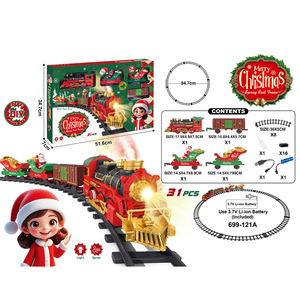 Cổ Điển Hơi Nước Giáng Sinh <span class=keywords><strong>Train</strong></span> Set B/<span class=keywords><strong>O</strong></span> <span class=keywords><strong>Train</strong></span> & Theo Dõi Đồ Chơi Cho Trẻ Em Điện Mô Hình Đường Sắt Nhựa Khe Cắm Đồ Chơi Cho Ngoài Trời Vui Vẻ - Product Image 1
