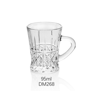 阿拉伯约旦90毫升-100毫升小玻璃茶杯4设计共模压花英式饮茶套装铅玻璃马克杯库存 - Product Image 4