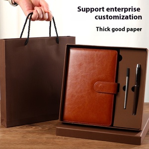 Factory Wholesale A5 Hardcover <strong>Notebook</strong> Customizable PU Imitation Leather Cover A6 Business Gift Box Set <strong>Log</strong> <strong>Printed</strong> <strong>Notebook</strong> - Product Image 3