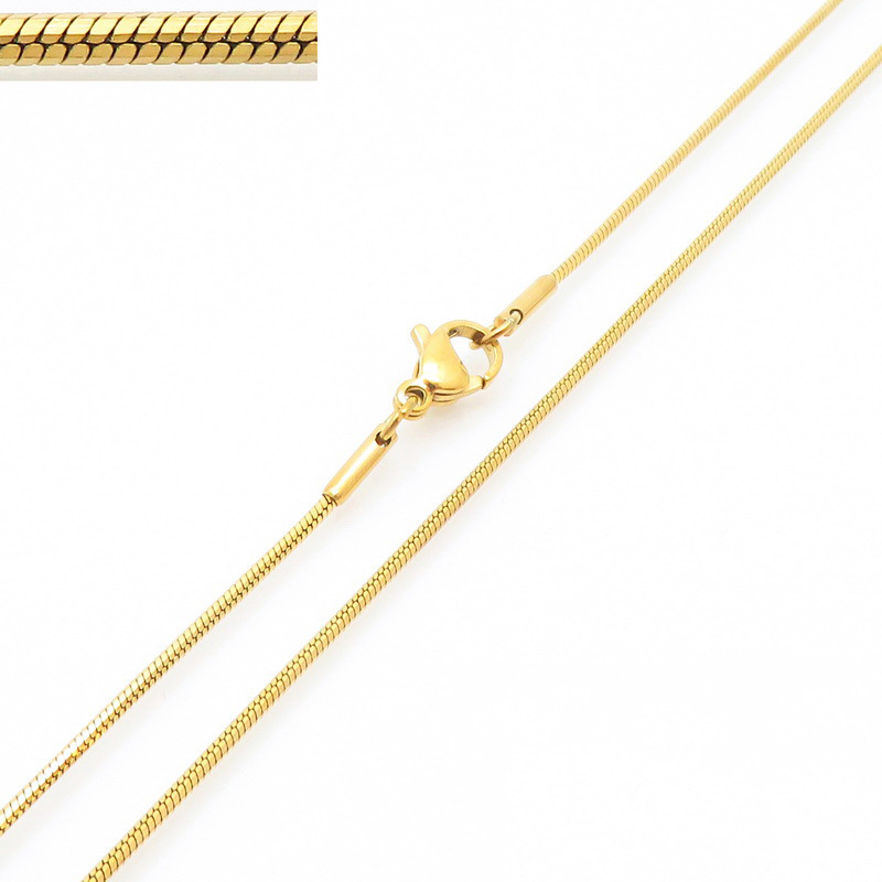 Cadena de serpiente cuadrada facetada en oro de 12 mm.