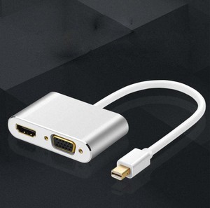 Mini DP para HDMI Adaptador VGA Compatível 4K HD 1080P Multi-Tela 2 em 1 Conversor de Áudio e Vídeo Cabo para Windows 7/8/10 OS