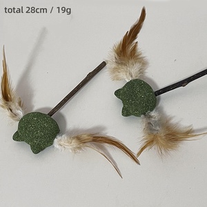 Múltiples opciones ratón gatito en forma de hierba gatera juguete seguridad gato masticar juguete interactivo Teaser juguetes naturales para gatos con pluma Matatabi Stick - Product Image 6