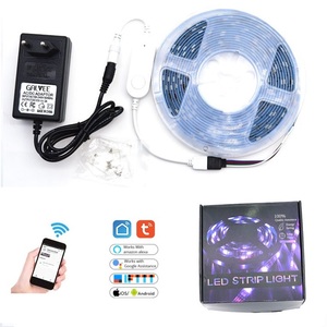 <strong>5m</strong>-100m Smart Strip Lights WiFi/IR/2.4G Touch <strong>LED</strong> <strong>RGB</strong> SMD 2835 5050 RGBW/RGBWW 60LEDs DC 12V with Remote Control EU Adapter - Product Image 1