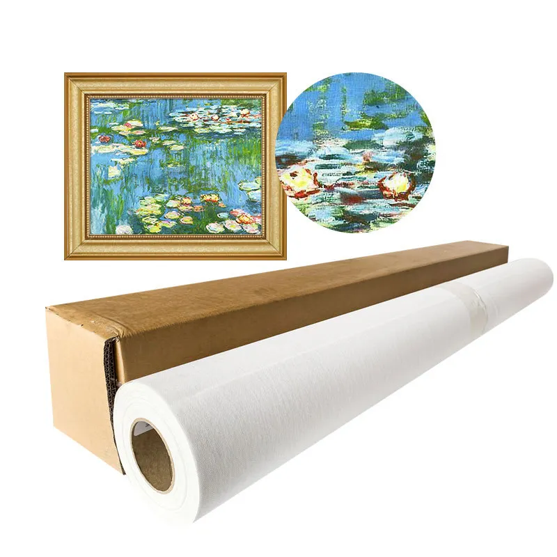 Grosir lukisan regang cetak kosong luar ruangan Reflektif tropis Inkjet dapat dicetak gulungan kanvas Seni Halus
