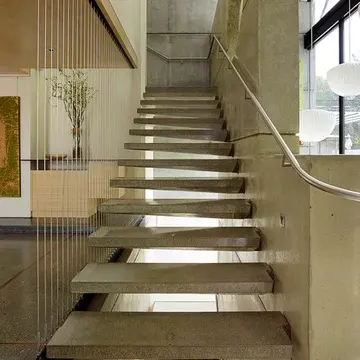 CBMmart American Construction Code Invisible Steel Stringer Cantilever Staircase Suspended Stairway Floating Staircase