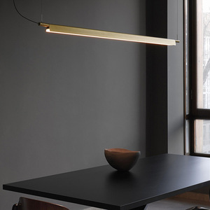 <strong>Designer</strong> Nordic Luxury Art Ins Long Strip Rectangular Dining Table Bar <strong>LED</strong> Office Lamps Iron Hanging Installation-Restaurant - Product Image 1
