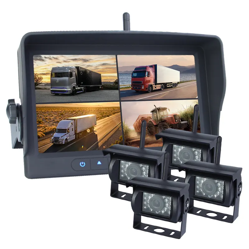 Sistem kamera cadangan nirkabel antiair, sistem kamera truk nirkabel bus/truk/vr 7 inci