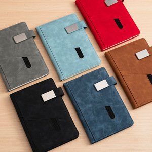 Bloc de notas de cuero de libro de diario personalizado de impresión de alta calidad con logotipo personalizado cuaderno azul marino con botón magnético - Product Image 5