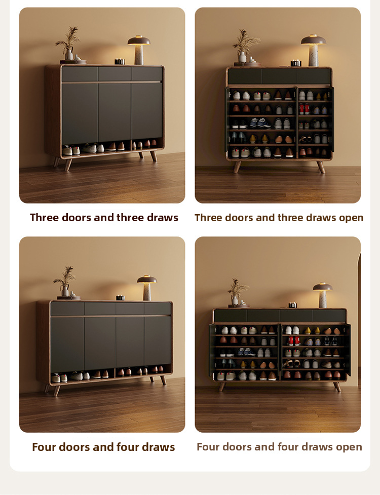 Walnut color shoe cabinet 80*34.5*100cm