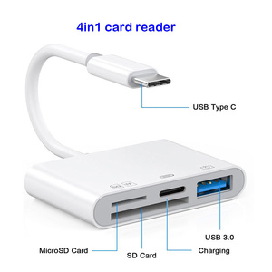 批发USB Type-C sd卡读卡器4合1 USB C USB 3.0 OTG适配器，适用于iphone IOS 8pin TF SD存储卡读卡器 - Product Image 5