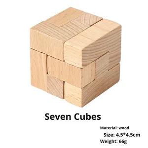 Soma Cube Sồi Gỗ 3D Câu Đố Tự Làm Giáo Dục Đồ Chơi Ma Thuật Bảy Phần Xây Dựng Khối Trò Chơi Cho Trẻ Em tuổi từ 5-7 Năm - Product Image 6