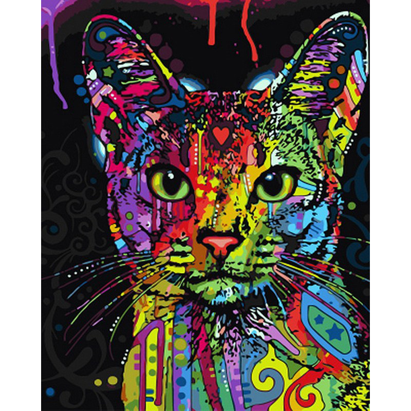 29 têtes de chat colorées