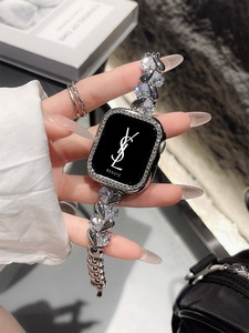 <span class=keywords><strong>Apple</strong></span> Watch Ultra 2 9 8 7 65バンドブライトブレスレットチェーンリストバンド女性用の高レベルの高級ブリンブリンジルコンメタルウォッチストラップ