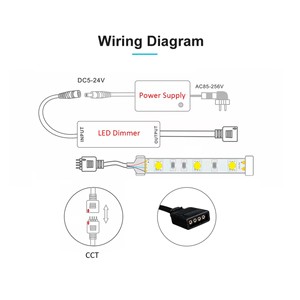 CCT LED Controller Dynamische HF-Fernbedienung 17-Tasten-Dimmer DC 5V 12V 24V Einstellung für zweifarbige Temperatur LED-Streifen licht COB - Product Image 5