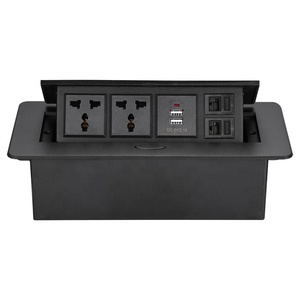 Caja de información de escritorio multifunción, conector USB integrado, agujero de red de ordenador, Conector de escritorio universal de tres agujeros - Product Image 1
