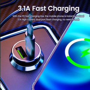 Eonline LED PD USB <strong>C</strong> Car Charger 3.1A Charge Fast Charging for All Smartphones for iPhone 12 <strong>11</strong> Xiaomi Samsung Type <strong>C</strong> Phone