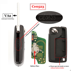 Ci-troen C2 C3 C4 C5 C6 C8 Picasso Picasso için Remote çip ile 433 MHz Flip uzaktan akıllı anahtar 3 düğmeler plastik Metal yapılmış - Product Image 3