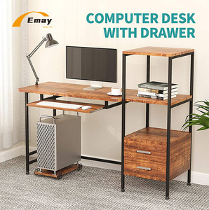 Escritorio multifuncional para ordenador, mesa de estudio de escritura, con cajones y estantes y soporte de CPU, escritorio de almacenamiento - Product Image 4