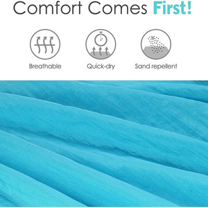 <strong>Beach</strong> Blanket Sand Proof Extra Large <strong>Beach</strong> <strong>Mat</strong> Big &amp; Compact Sand Free <strong>Mat</strong> Quick Drying with <strong>4</strong> Stakes &amp; <strong>4</strong> Corner Pockets - Product Image 6