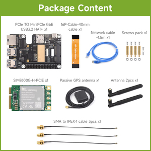 Waveshare PCIe a MiniPCIe/Gigabit Ethernet/USB 3,2 Gen1 HAT, compatible con interfaz MiniPCIe Módulo 4G, Raspberry Pi 5 HAT - Product Image 6
