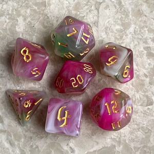Polyhedral 7-D4 D6 D8 D10 D % D12 D20 için zar seti dört tonlu akrilik ve plastik zar oyunları için - Product Image 4