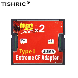 用于MicroSD SDHC SDXC紧凑型闪存I型存储卡读卡器转换器的双微SD TF至CF适配器 - Product Image 2