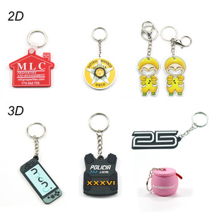定制设计2d 3d硅胶钥匙圈软聚氯乙烯橡胶钥匙扣纪念品礼品钥匙扣 - Product Image 6