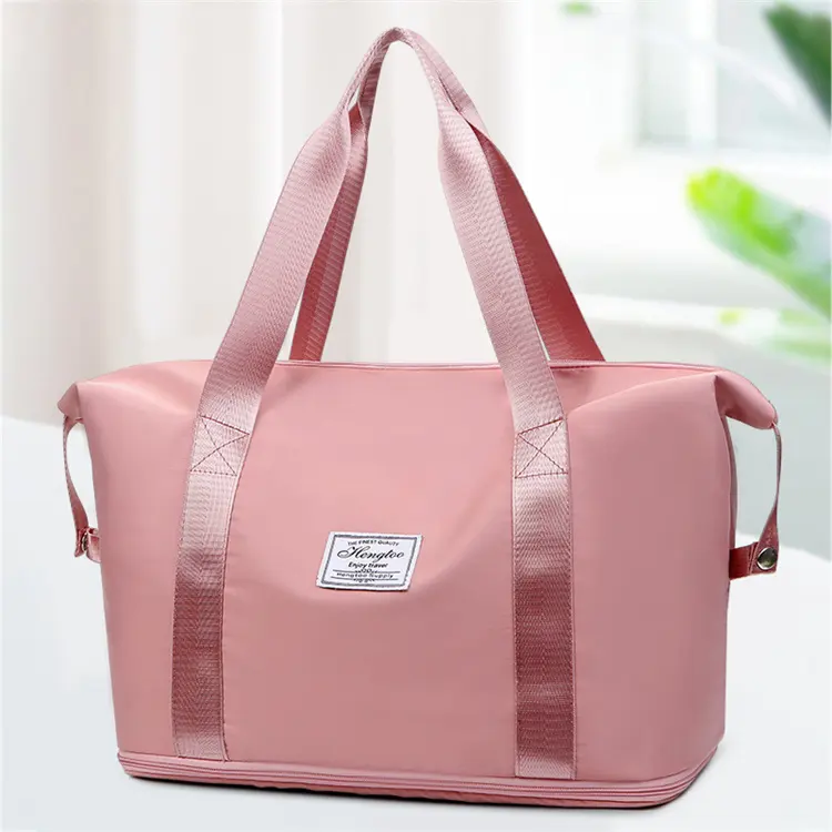 Borsa da viaggio per bagagli da lavoro borsa da viaggio per donna a mano grande capacità sportiva rosa pieghevole borsa da viaggio