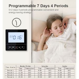 Сенсорный экран, 24 Вольта, катушка вентилятора, Modbus, FCU, сенсорный экран, ЖК-термостат, напольный обогрев - Product Image 2